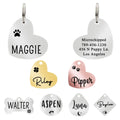 Ultra Joys Custom Personalized Pet ID Tag - Brushed Stainless Steel Heart in Rose Gold, Large