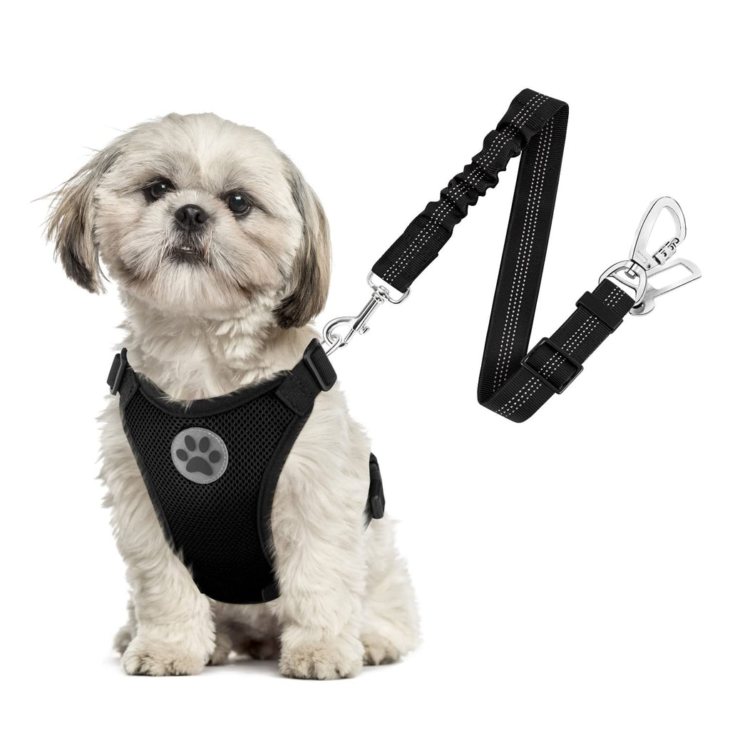 SlowTon Dog Seat Belt and Harness for Car, 2 in 1 Seatbelt Buckle, B M