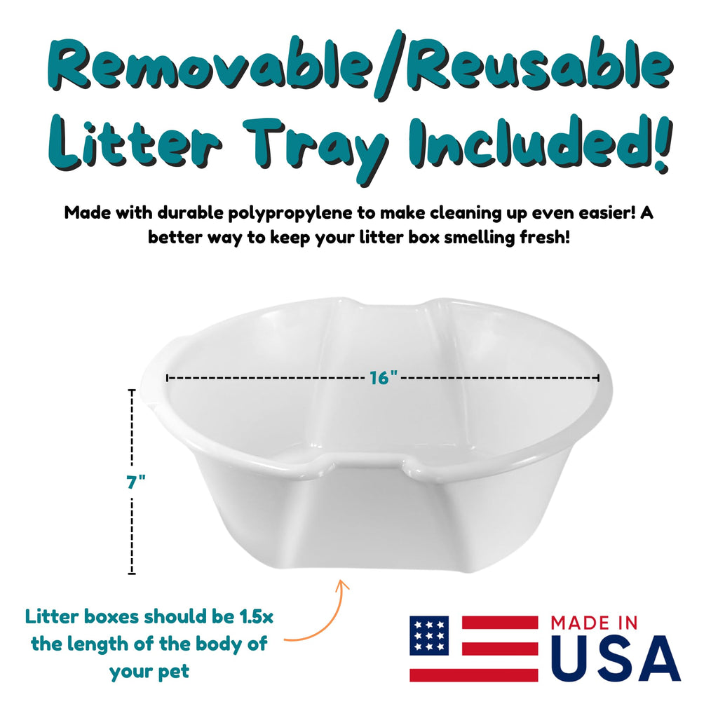 Good Pet Stuff Original Hidden Litter Box Planter, Decorative Cat Litter Enclosure, Carbon Filter, Faux Plant, Easy to Clean, Round Design, Removable Tray, Essentials Kit, Palm Plant, Pebble Gray