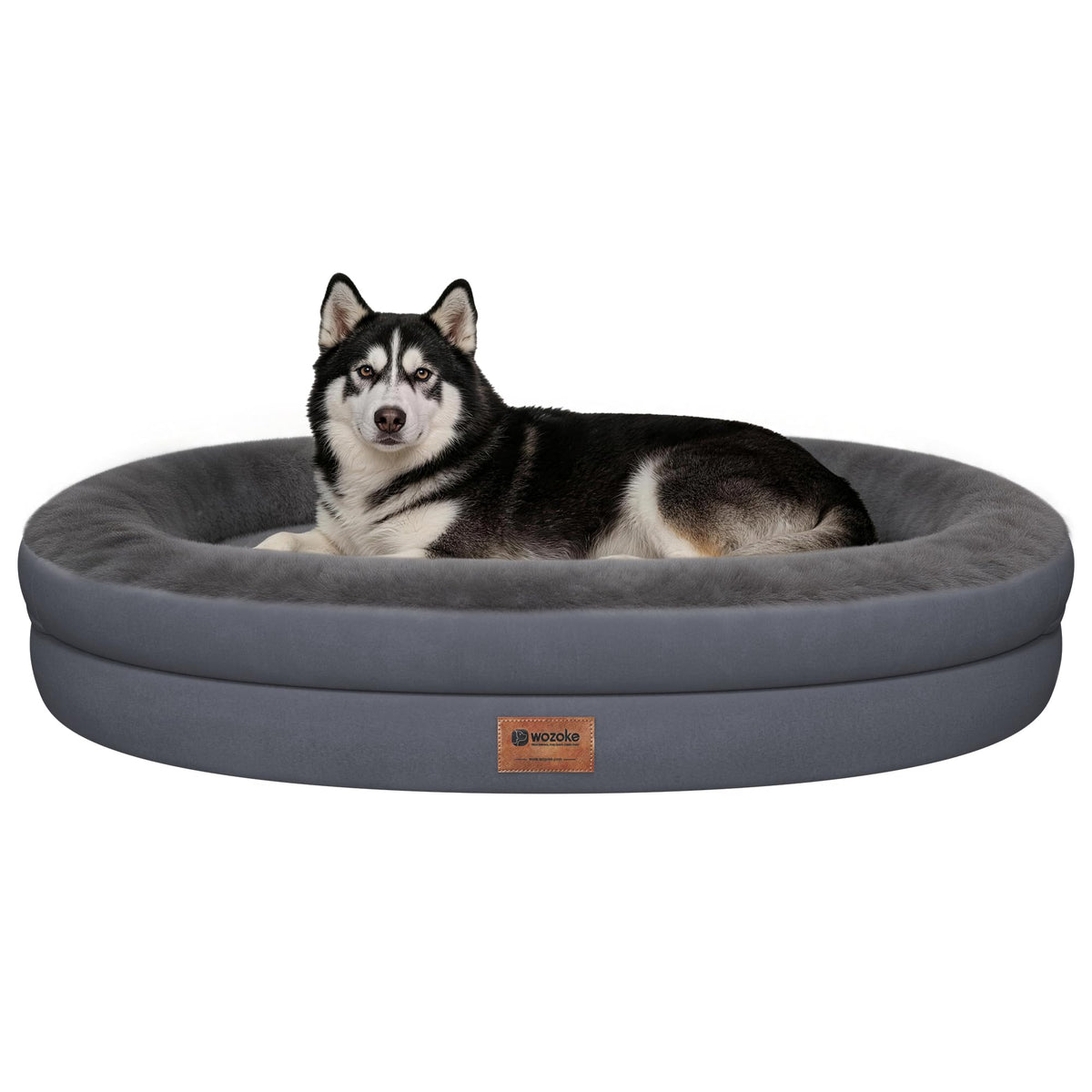 WOZOKE Waterproof Orthopedic Dog Bed for Medium Dogs, Black