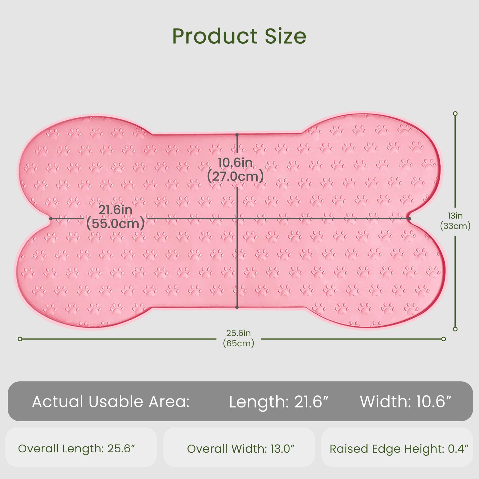 PWTAA Dog Food Mat Anti-Slip Silicone Dog Bowl Mat Thicker Pet Placemat Waterproof Cat Feeder Pad with Raised Edge Puppy Kitten Feeding Mats Suitable Small Medium-Sized Dogs Cats Eating Tray