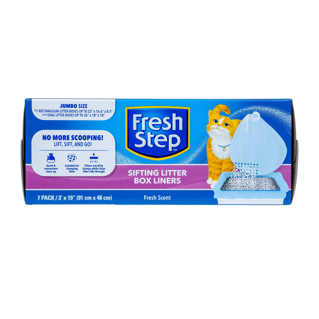 Fresh Step Drawstring Cat Litter Box Liners, Scented, 2.5 ft x 17 in, 7 Ct