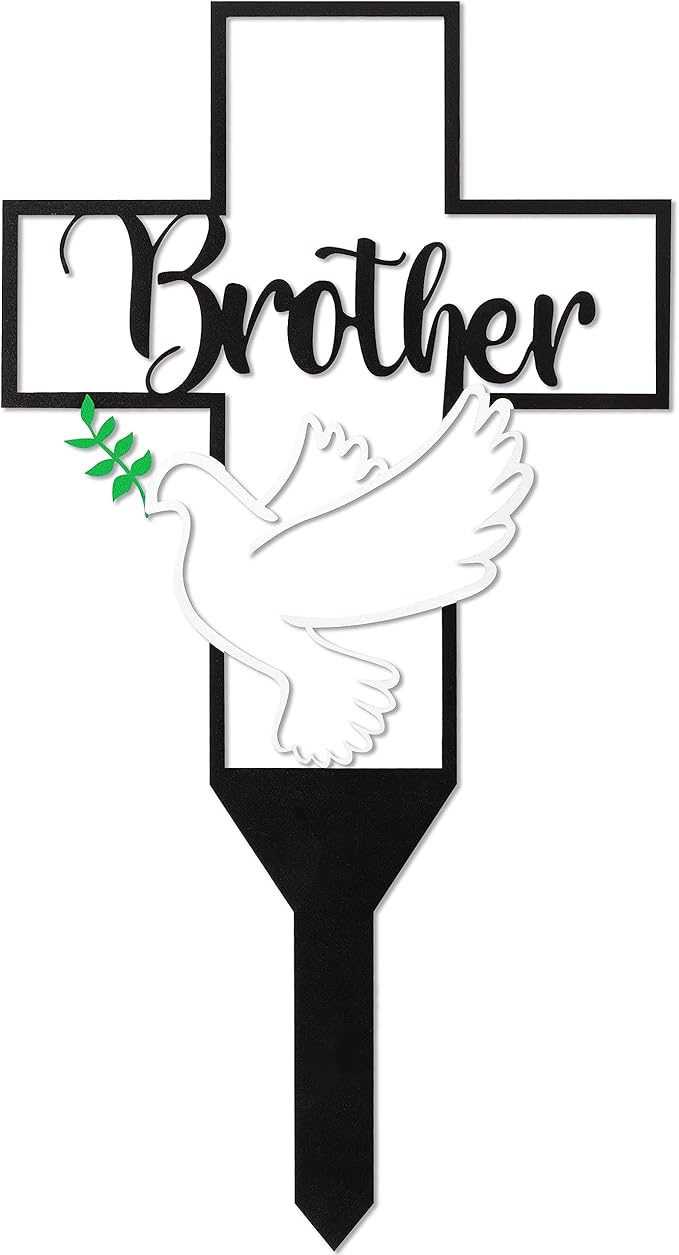 BUoonyer Stake Graves Cemetery Decorations - Sister Metal Memorial Grave Markers, Girls Heart Graveyard Sympathy Plaque, Dove Remembrance Graveside Burial Decor Sign for Outside Yard Garden