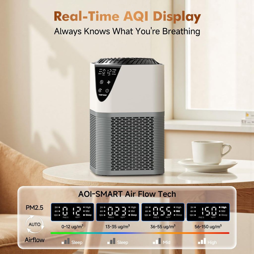 Air Purifiers for Home, H13 HEPA Filter, 25dB Quiet with Fragrance Diffuser