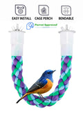 2pcs 48inch(122cm) Parrot Rope Perches,Bendable Climbing Standing Chew Cage Toys Heavyduty Made Bungee Toys for Large to Regular Size Birds