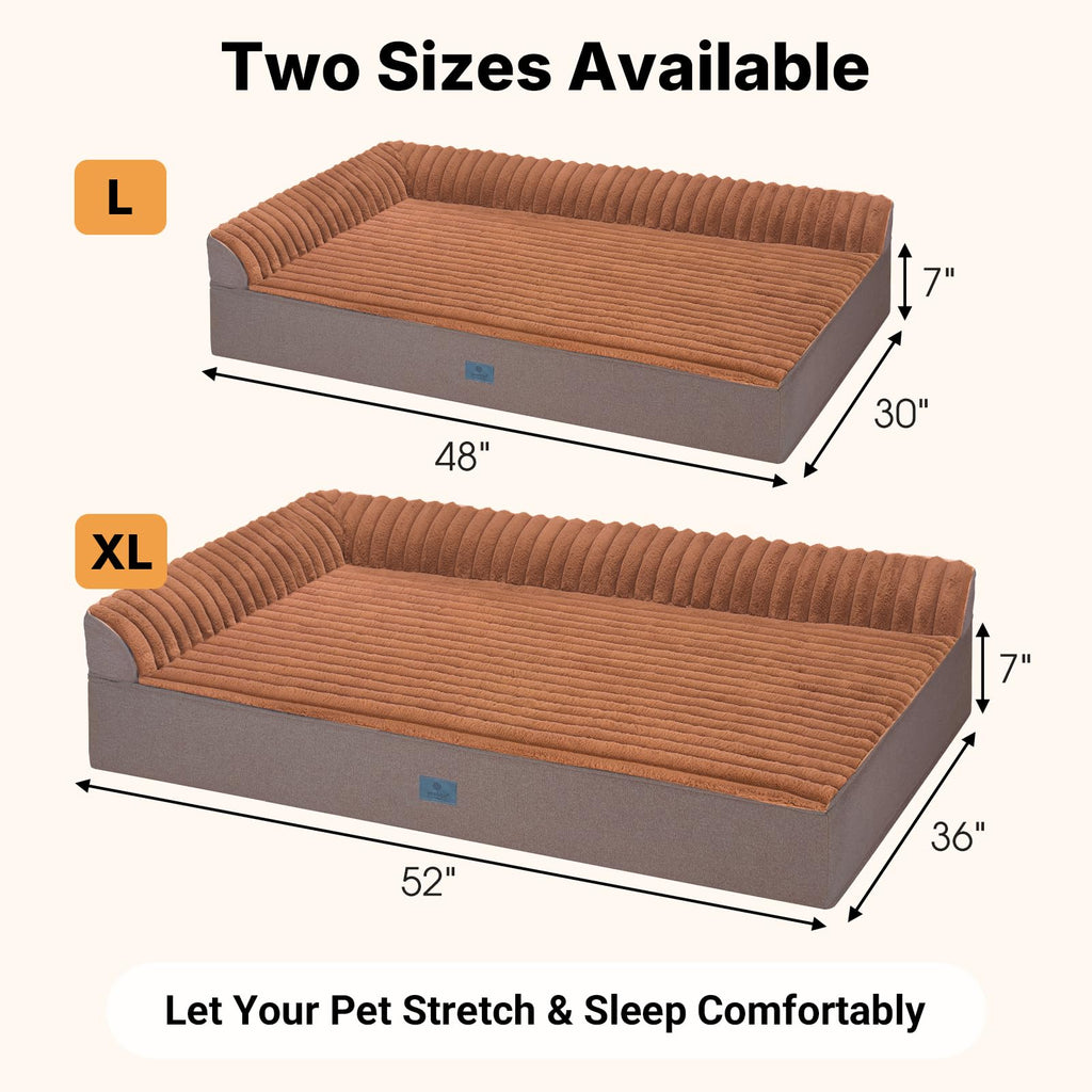 Veehoo Orthopedic Dog Bed for Senior Dog, 7" XL Memory Foam Bed with Sides