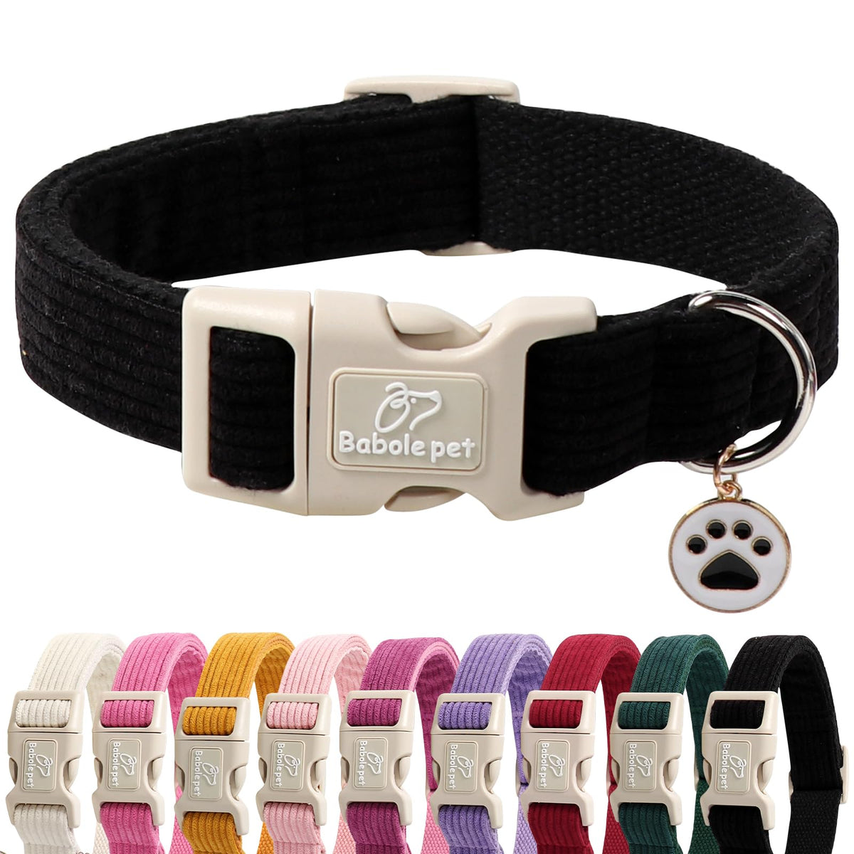 Babole Pet Nylon Dog Collar - Adjustable Orange Soft Webbing Dog Collars for Small Medium Large Dogs Boy Girl Puppy Collar with Safety Metal Buckle XS