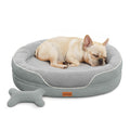 CWAWZ Large Orthopedic Dog Bed, 36 in. Dog Bed for Large Sized Dogs with Full-Surround Bolsters, Dual-Sided Dog Cooling Beds with Memory Foam, Washable Pet Sofa Couch with Nonslip Bottom, Light Grey