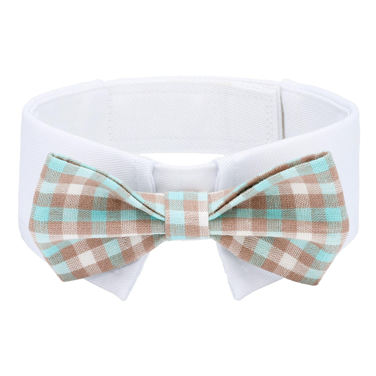 Segarty Dog Bow Tie, Adjustable Yellow Plaid Bowtie Collar for Neck Girth 10.2-12.6in, Medium Neck Tie Tuxedo Comfortable Cotton Boy Pet Grooming Accessory for Formal Wedding Holiday Birthday Party