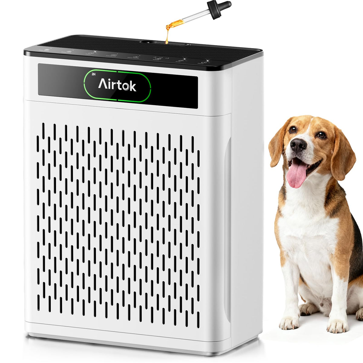 Airtok Air Purifiers for Home Large Room Up to 1848sq.ft, HEPA Air Purifier for Bedroom, Pet Hair Air Cleaner with Washable Filter, Aromatherapy, Sleep Mode Air Cleaners for Smoke, Office-AP3001 White