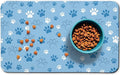 Dog Food Mat, Absorbent Water Bowl Mats Cat Pet Feeding Placemats Blue 12 * 20 inch