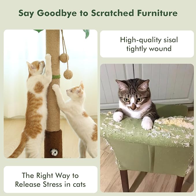 Woochpet Tall Cat Scratching Post,Cat Toys,Cat Scratcher Tree for Large Cat