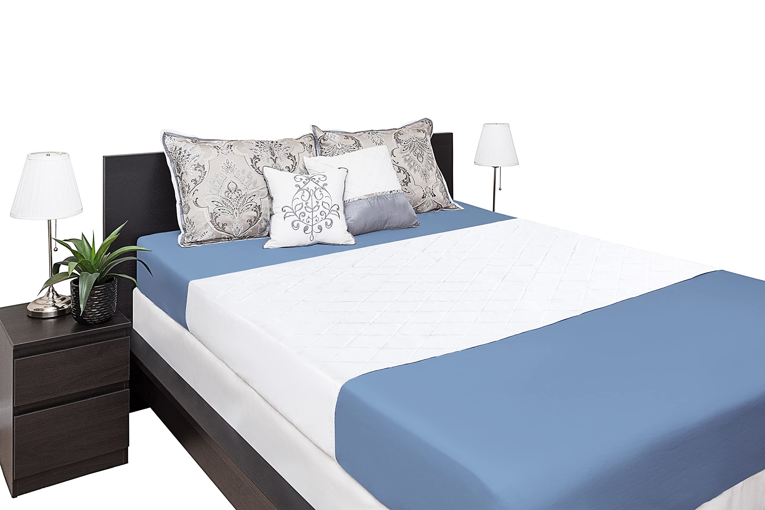 Washable Incontinence Bed Pad 36x60 – Soft, Absorbent & Waterproof Mattress Protector with Tuck-in Sides – Reusable Full/Queen Size Underpads for Kids, Adults, Seniors & Pets