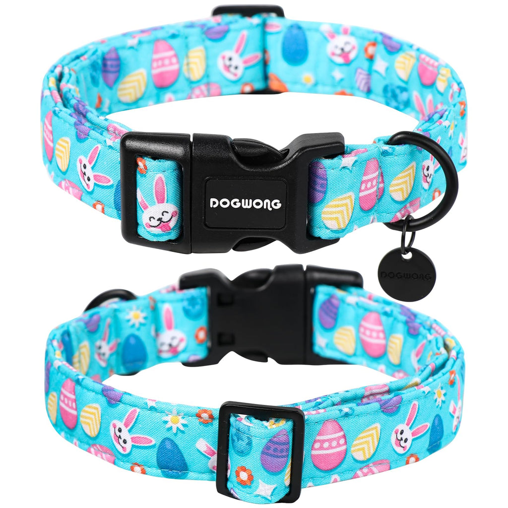 DOGWONG Easter Dog Collar, Colorful Egg Dog Collar Soft Durable Adjustable Costume Cute Easter Puppy Collar for Small Medium Large Dog