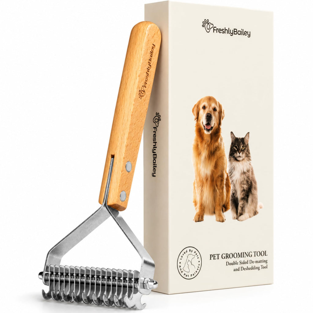Dematting Comb for Cats and Dogs - Deshedding Undercoat Rake - Mat Remover