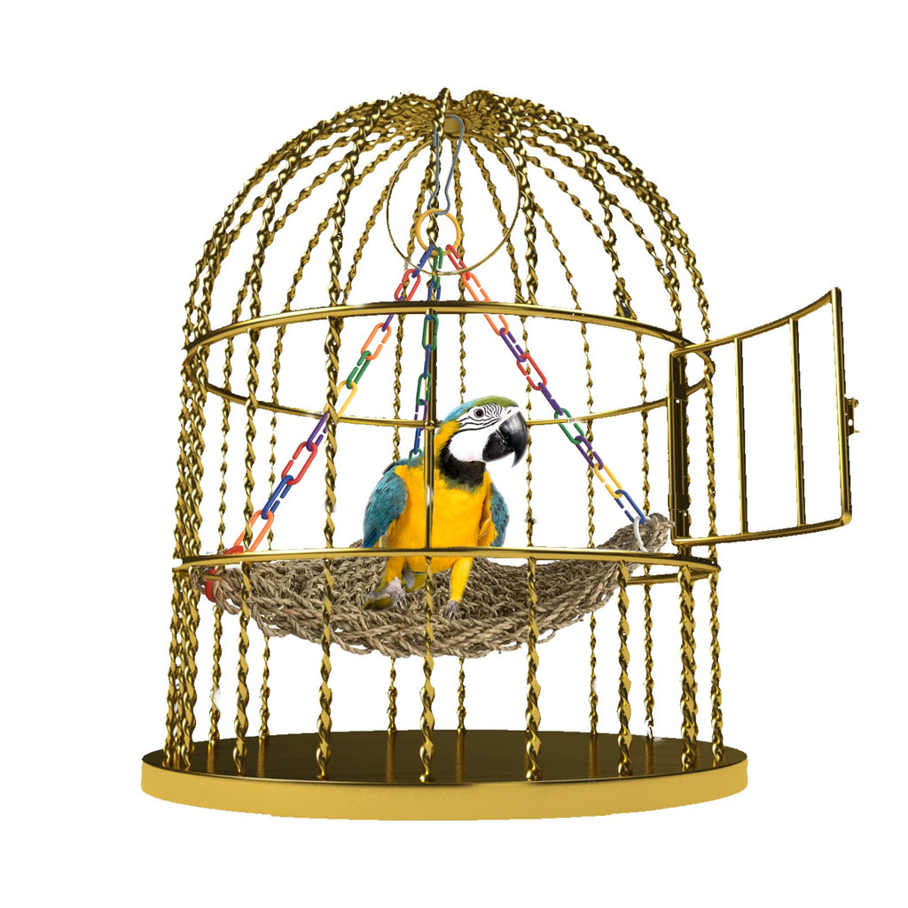 Large Birds Seagrass Mat 16"x12.2"x13.4" Triangle Cockatiel Seagrass Swing