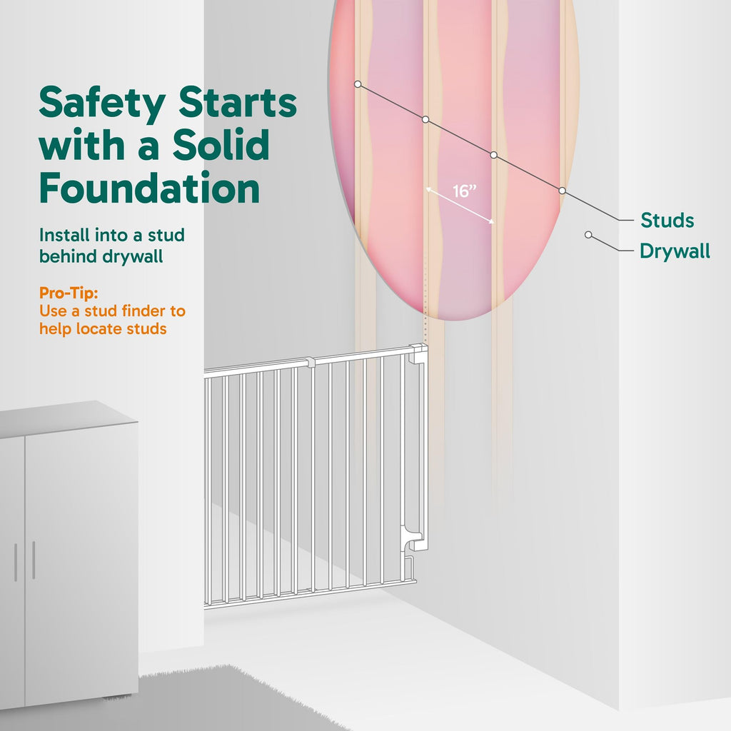 Cumbor Expandable 31.6-48" No Bottom Bar Baby Gate for Stair, Wide Dog Gate