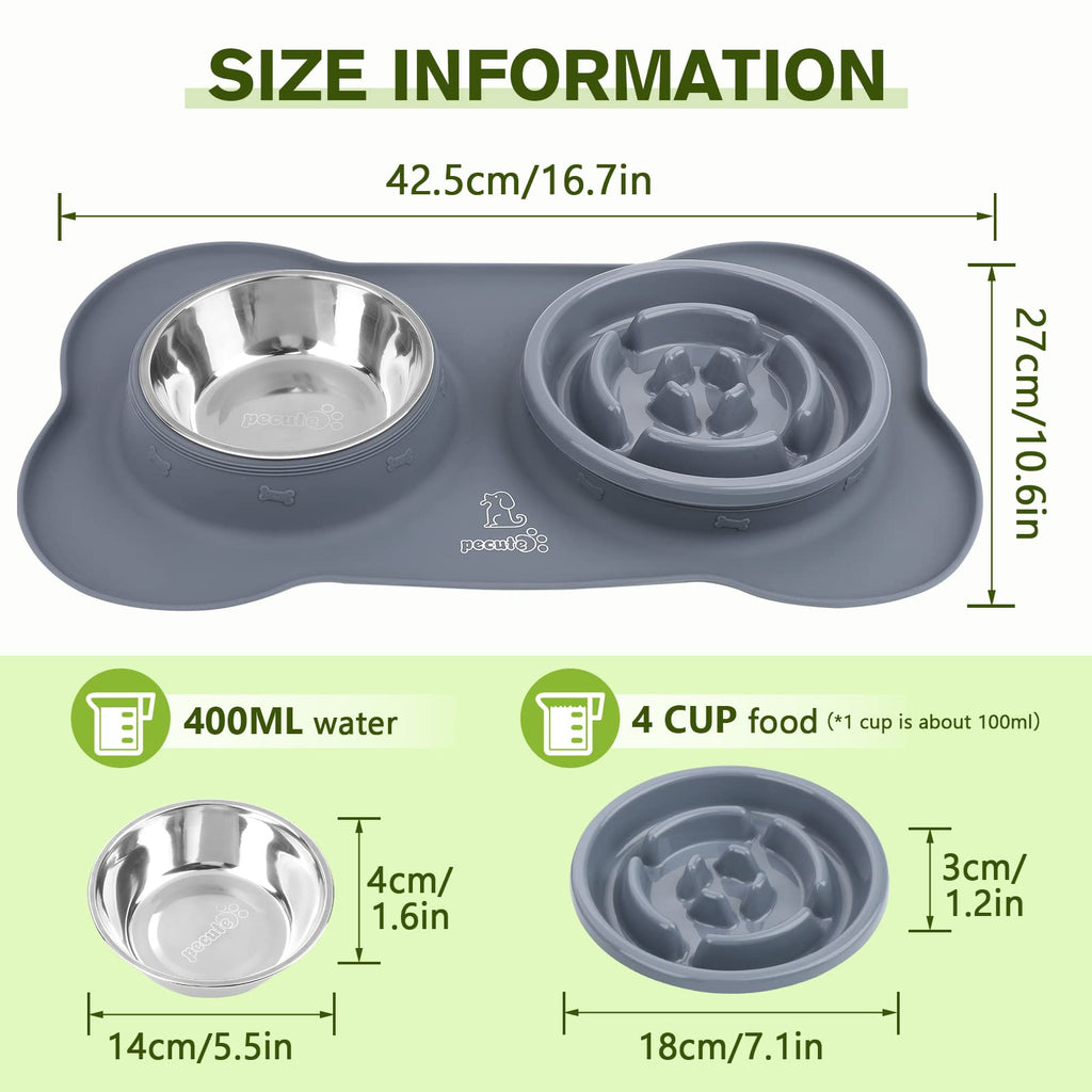Pecute Slow Feeder Dog Bowls to Slow Down Eating, Dog Slow Feeder Bowl
