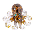 RJINGSHI Natural Crystal Gravel Octopus Resin Marine Animals Fish Tank Decorative Ornaments Octopus Statue Healing Crystal Home Decor Ladies Gift 3.93" (White-Turquoise, 3.93")