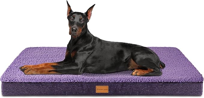 Patas Lague Orthopedic Large Dog Bed Washable Pet Sofa Mat 56''X40''Purple