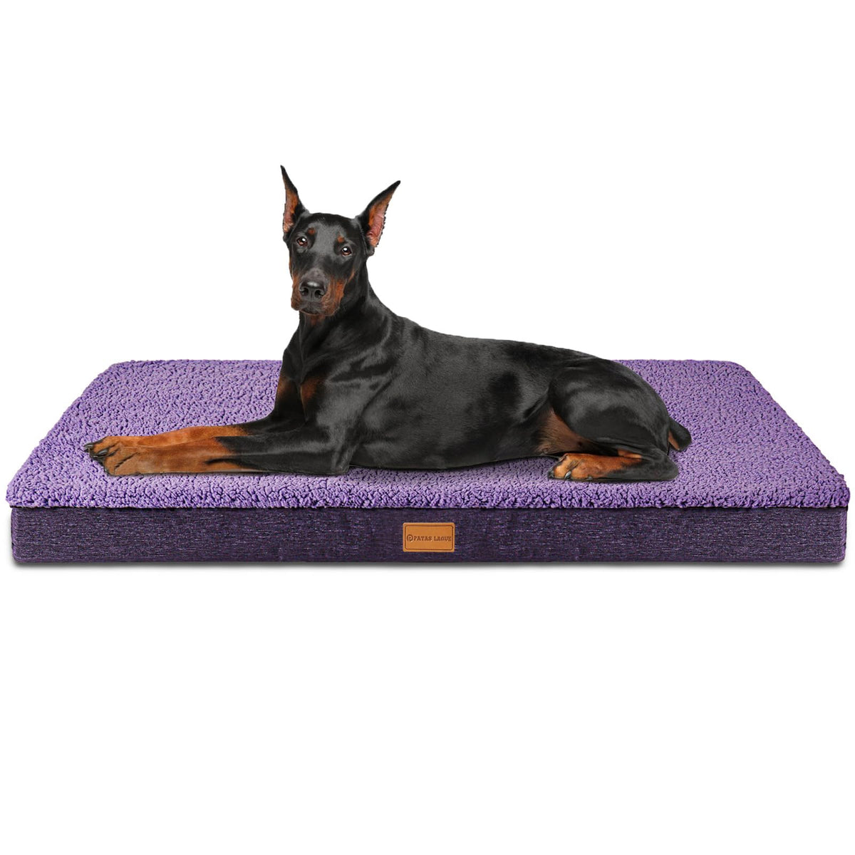 Patas Lague Orthopedic Large Dog Bed Washable Pet Sofa Mat 48''X30'' Black