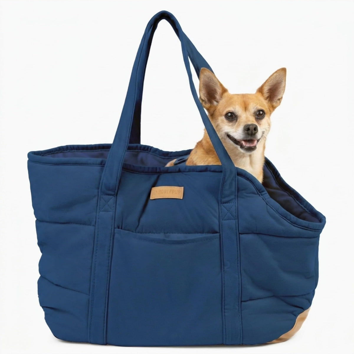 NoblePup Plush Dog Purse Carrier for Small Dogs, Soft Tote Bag with Safety Harness Clip, Cozy Pet Carrier for Dogs Under 15 lbs, Comfortable Shoulder Carrier for Travel, Black 2.0