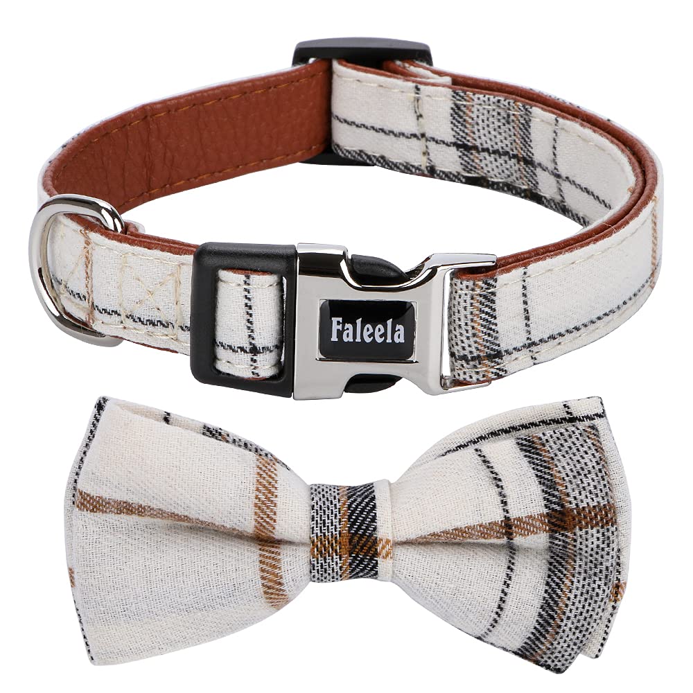 Faleela Cute Soft Girl Christmas Dog Collar with Bow, Bowtie Dog Collar for Boy,Detachable Adjustable Collar for Small Medium Large Pet
