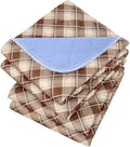 Non-Slip Bed Pads for Incontinence Washable (36" x 52"|2 Pack), Waterproof Bed Pads, Brown Grid, Bed Wetting Pads for Bed, Sofa, Floor, Resuable Underpads for Adults, Seniors, Pet