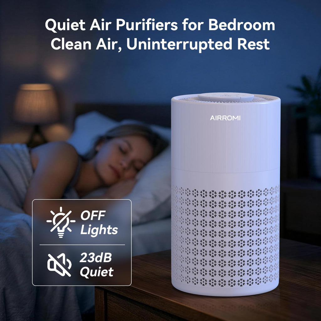 AIRROMI Air Purifier for Bedroom with A2001 Lavender Purple