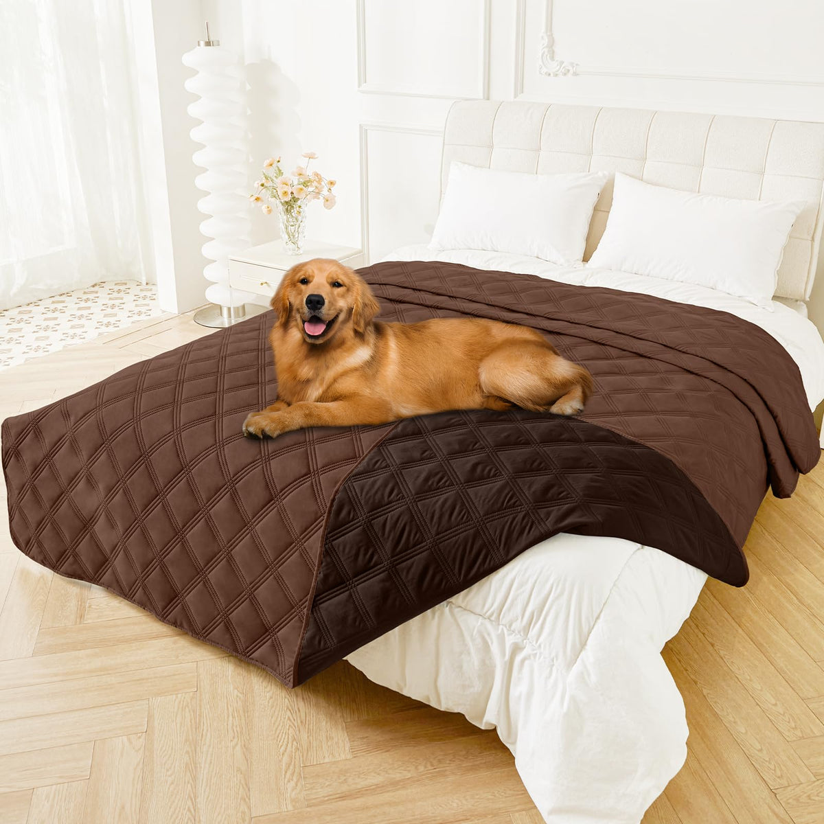 Smiry Waterproof Dog Bed Cover, Reversible Pet Blanket for Sofa Couch