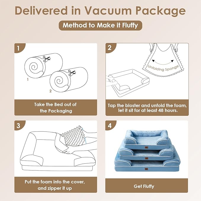 EHEYCIGA Orthopedic Dog Bed Medium Size Dog, Waterproof Washable Pet Beds