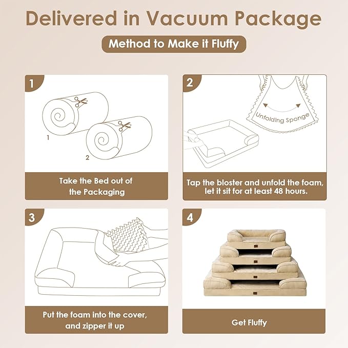 EHEYCIGA Orthopedic Dog Bed Medium Size Dog, Waterproof Washable Pet Beds
