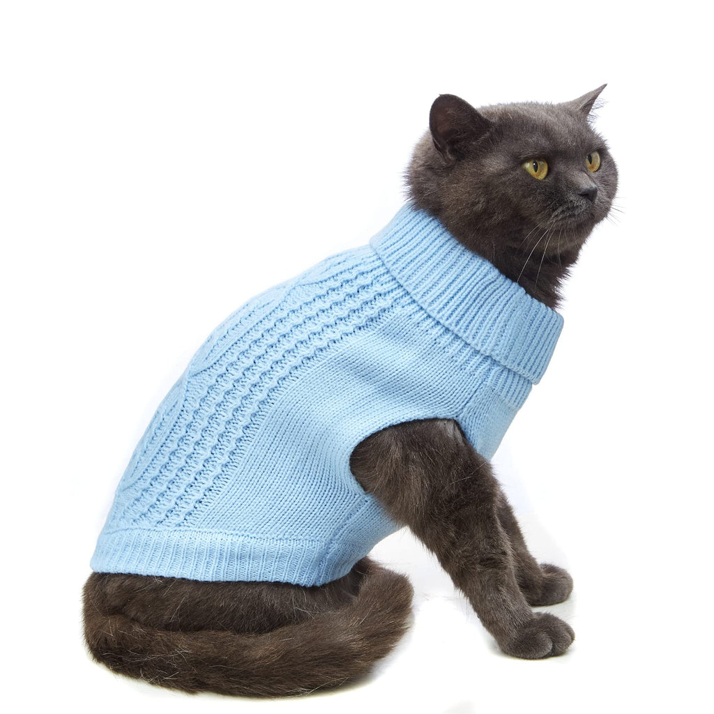 Jnancun Cat Sweater Stretchy,19 Colors,6 Sizes,Snug Winter (Blue, X-Small, Vest)