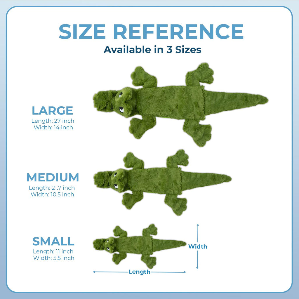Best Pet Supplies Squeaky Dog Toys with Soft Durable Fabric for Small, Medium and Large Pets Interactive Toy for Indoor Play, Supports Active Biting and Play - Alligator, Small