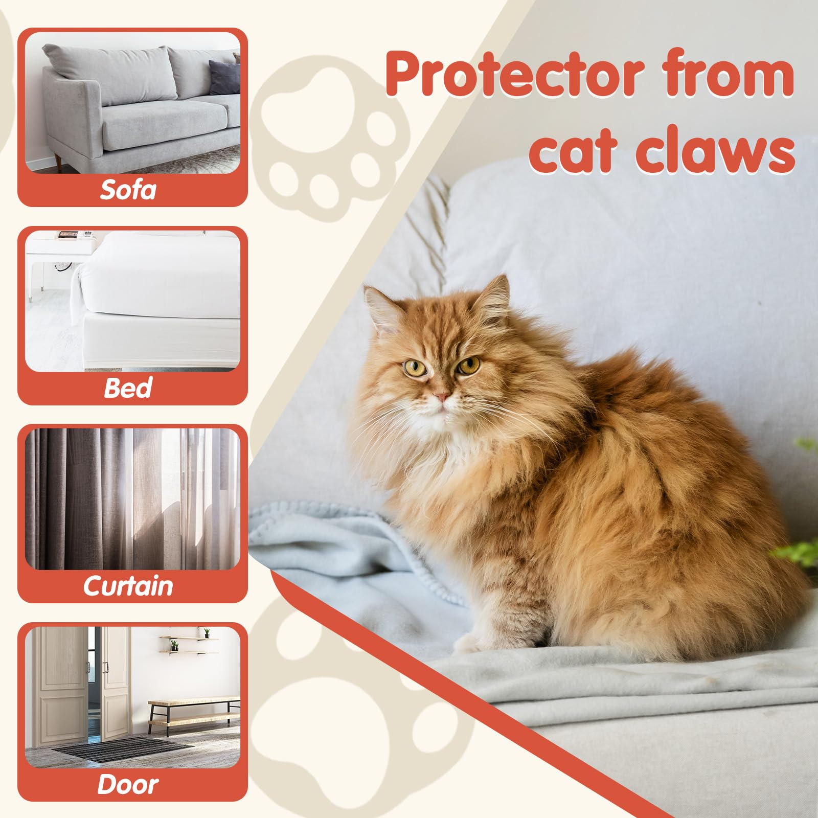 Secopad 18 PCS Cat Scratch Furniture Protector, Couch Protector, 14IN