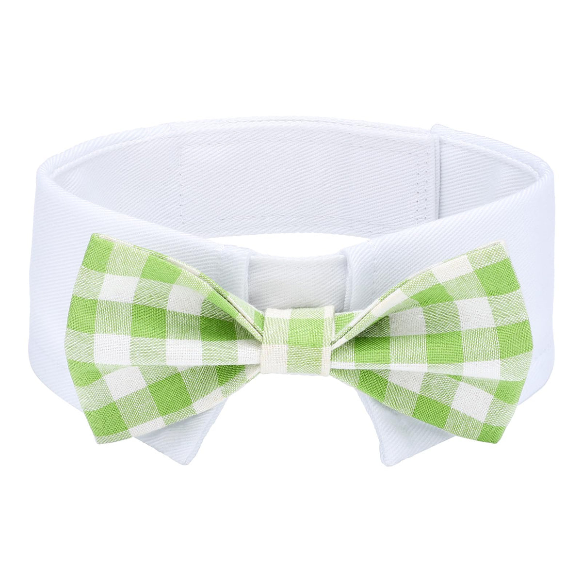 Segarty Dog Bow Tie, Adjustable Yellow Plaid Bowtie Collar for Neck Girth 10.2-12.6in, Medium Neck Tie Tuxedo Comfortable Cotton Boy Pet Grooming Accessory for Formal Wedding Holiday Birthday Party