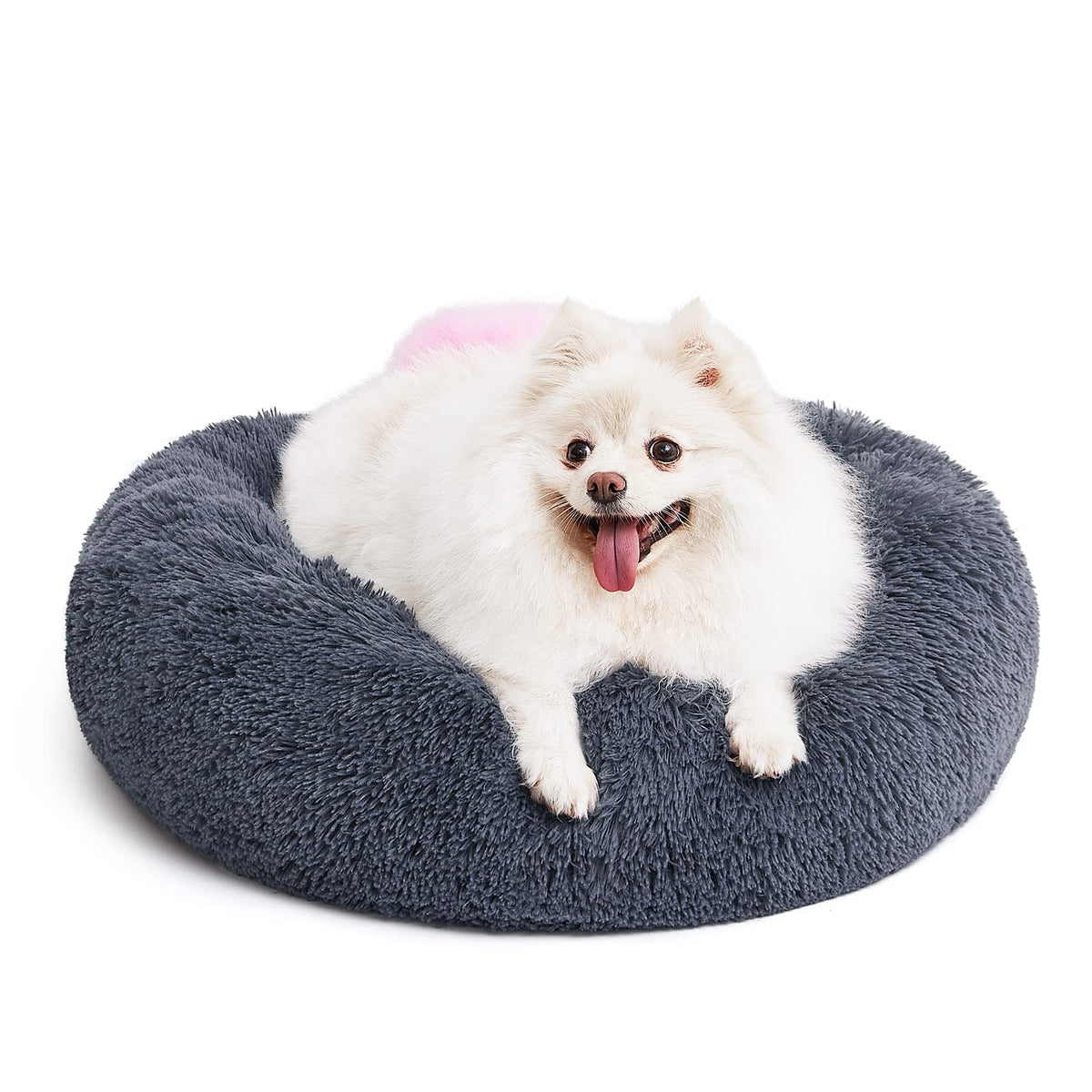 MIXJOY Orthopedic Dog Bed Comfortable Donut Cuddler Round Pet Beds Ultra Soft Washable Dog and Cat Cushion (20''/23''/30'') (23'', Pink)