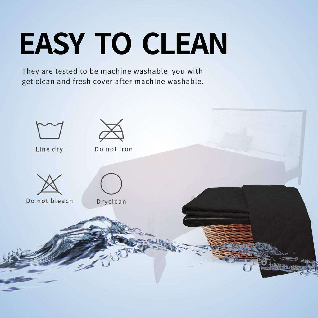 Easy-Going Waterproof Dog Bed Cover, Non-Slip Pet Blanket, 86x82in, Black