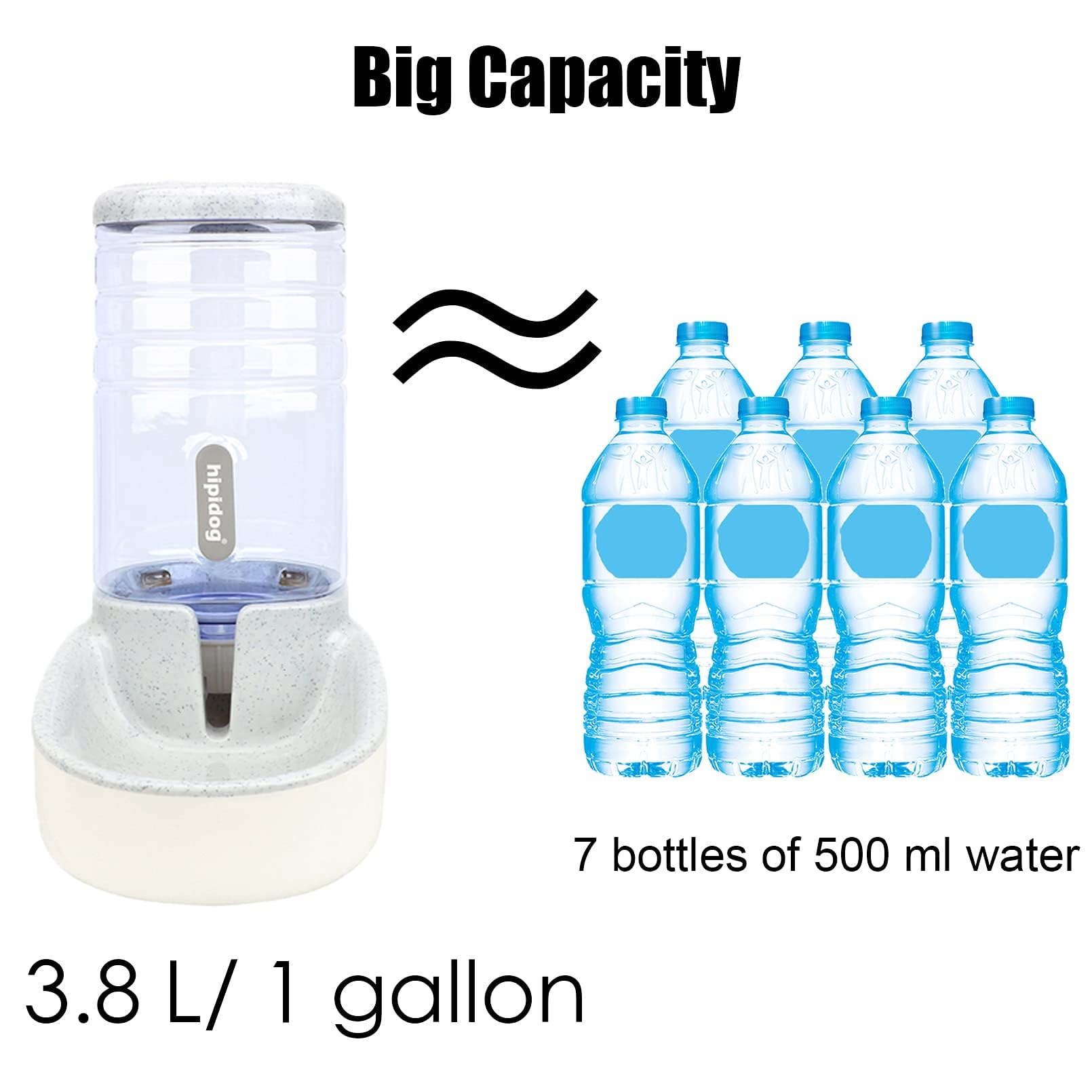 kathson Automatic Cats Water Dispenser 1 Gallon Gravity Dogs Water Station Feeder Large Capacity Pet Drinking Bowls for Kitten Puppy
