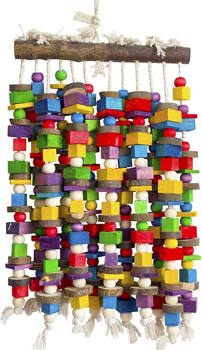 Extra Large Bird Parrot Chewing Toy-Natural Wooden Bird Block Tearing Toys
