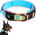 2026 Upgrade Waterproof AirTag Dog Collar, Military Tactical Dog Collar with AirTag Holder, Comfortable Control Handle and Metal Buckle, GPS Dog Collar Holder for Medium to Large Dogs(Pastel lcing,XL)