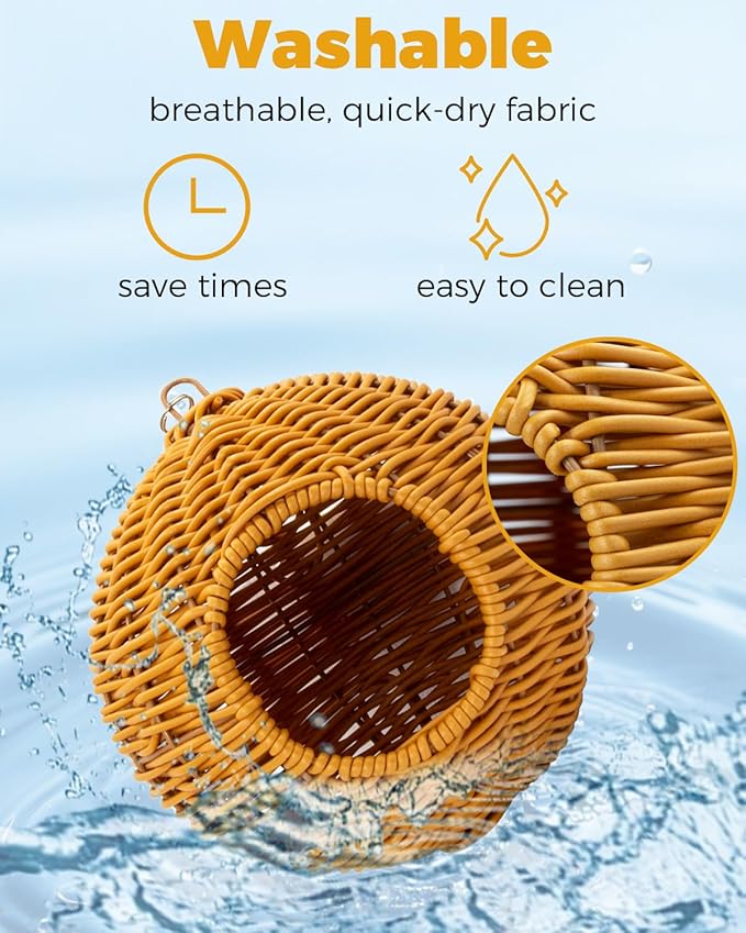 Jevnd Chewproof Steel Frame Bird Nest for Cage, Washable Small Bed Hammock