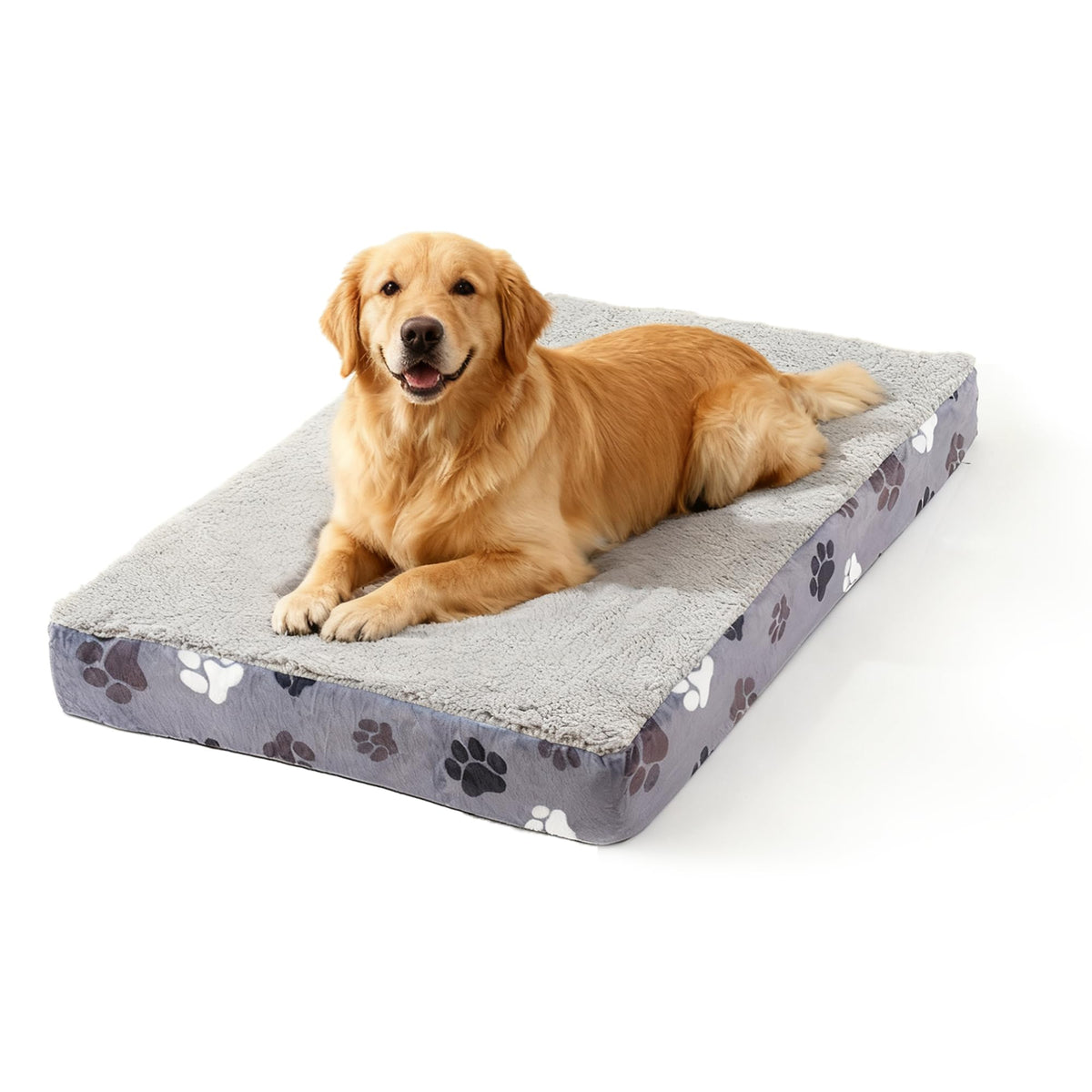 CAPT.SNOOZE Orthopedic Dog Bed for Crate 35"x22" Sherpa Pet Bed, Chocolate
