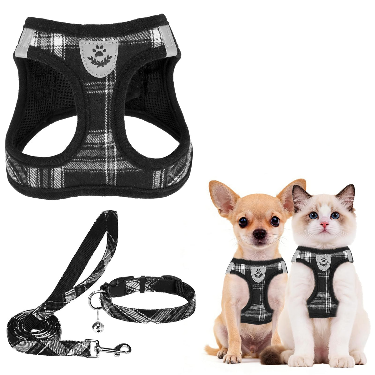 PUPTECK Dog Harness, Collar and Leash Set No Pull for Small Medium Sized