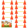 Glimin 10 Sets Dog Agility Hurdle Cone Set 20 Pcs Exercise Cones with 10 Pcs Rods Adjustable Obstacle Portable Agility Training Equipment Canine Pole(Orange and Yellow)