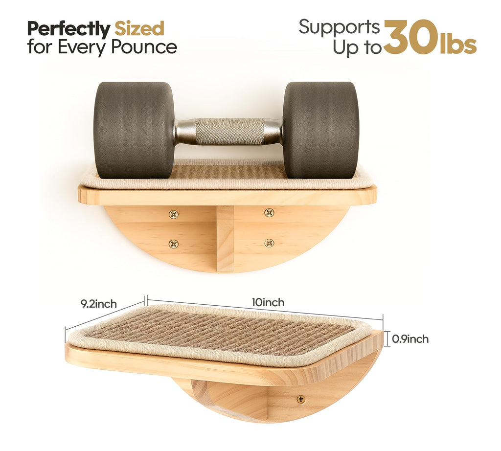4-PCS Cat Wall Shelves with Foam-Padded Bed & Sisal Steps for Indoor Cats