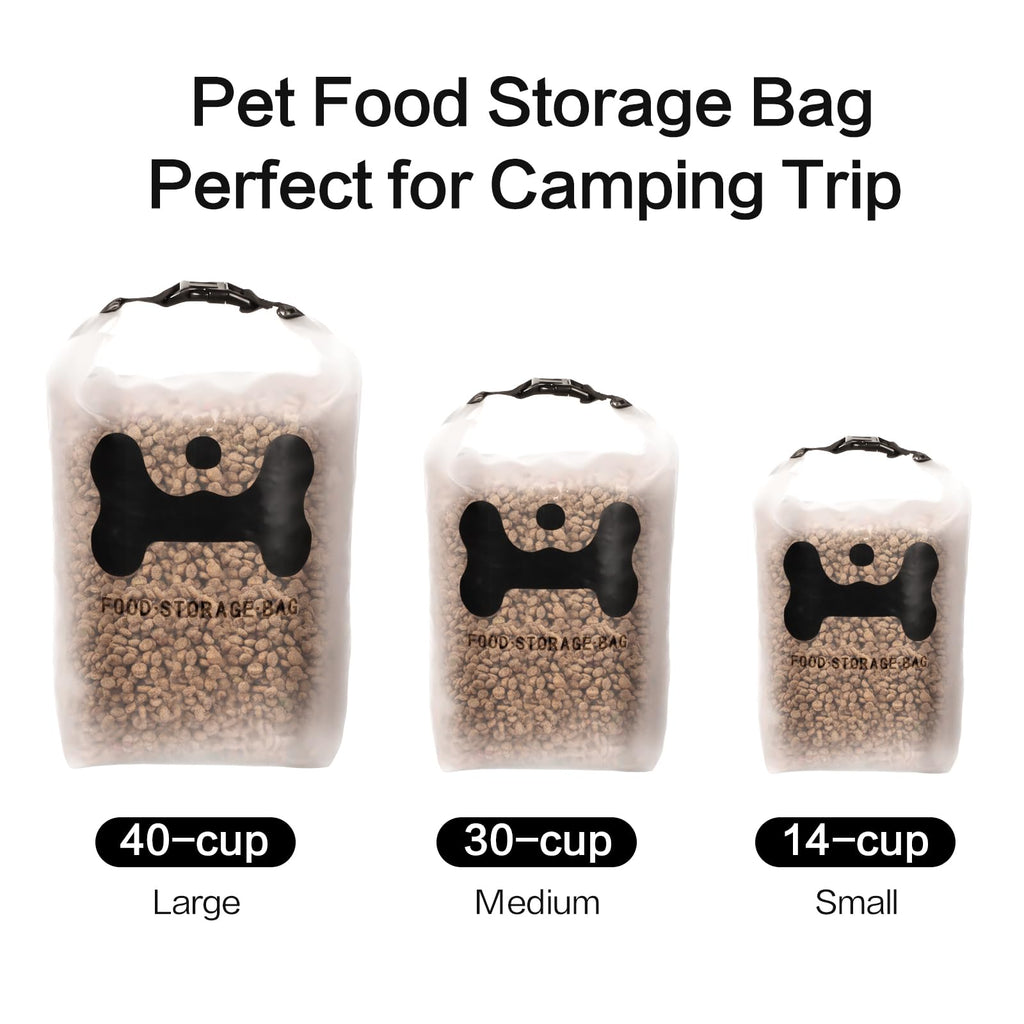 ANVS Silicone Pet Food Storage Bag,30-Cup Dog Food Travel Bag with 2PCS Collapsible Bowls, Perfect for Camping Trip, Dog Boarding, Weekend Getaways and Travel