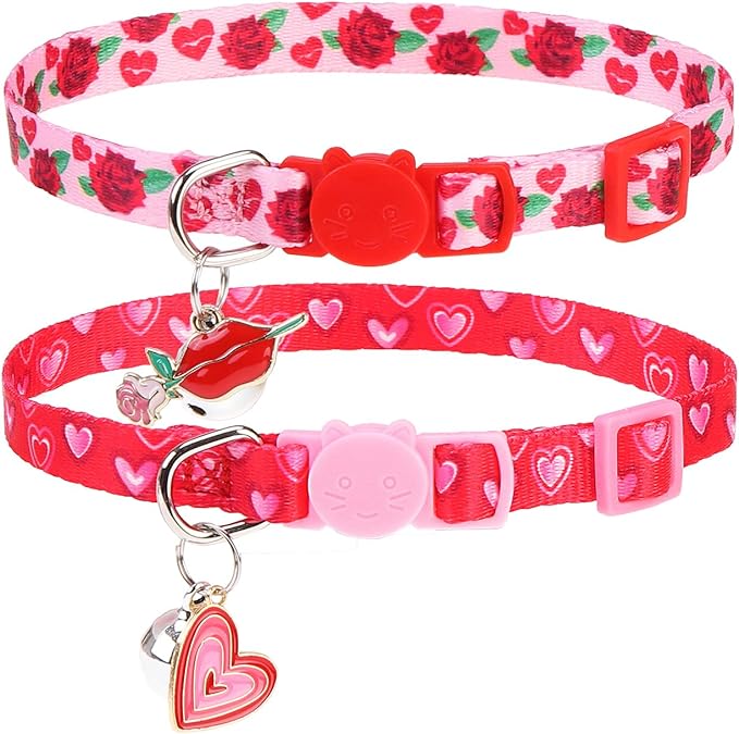 PUPTECK Cat Collar Breakaway with Bells, Adjustable Kitten Collar Outfit