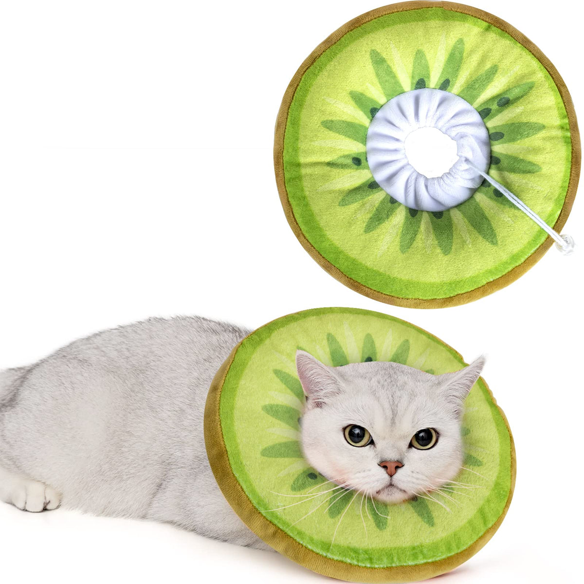 ANWA Adjustable Cat Cone Collar Soft, Cute Cat Donut Collar After Surgery