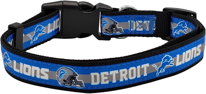 NFL PET Collar Detroit Lions Dog Collar, Small Football Team Collar for Dogs & Cats. A Shiny & Colorful Cat Collar & Dog Collar Licensed by The NFL